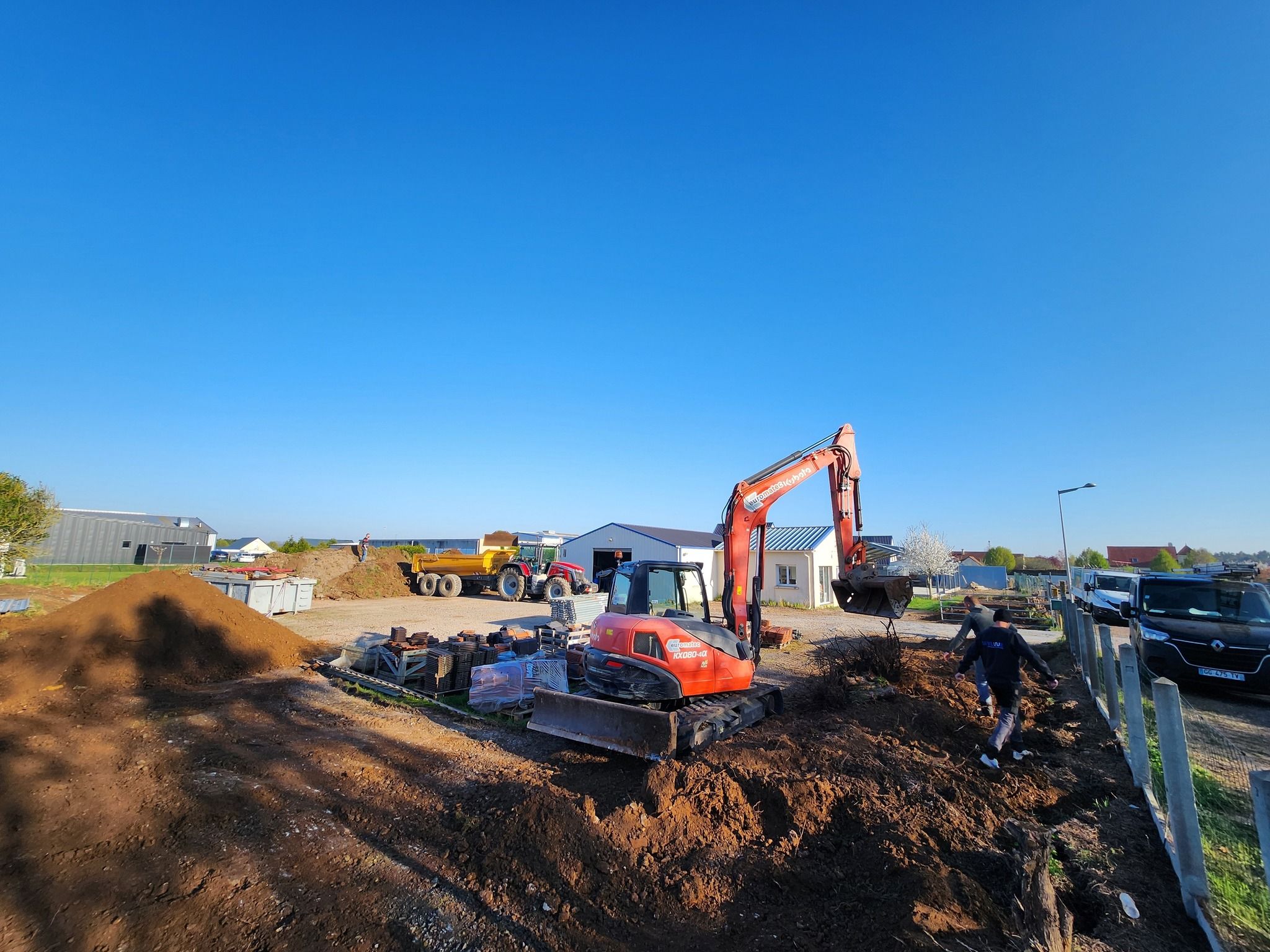Travail de terrassement dans le Calvados