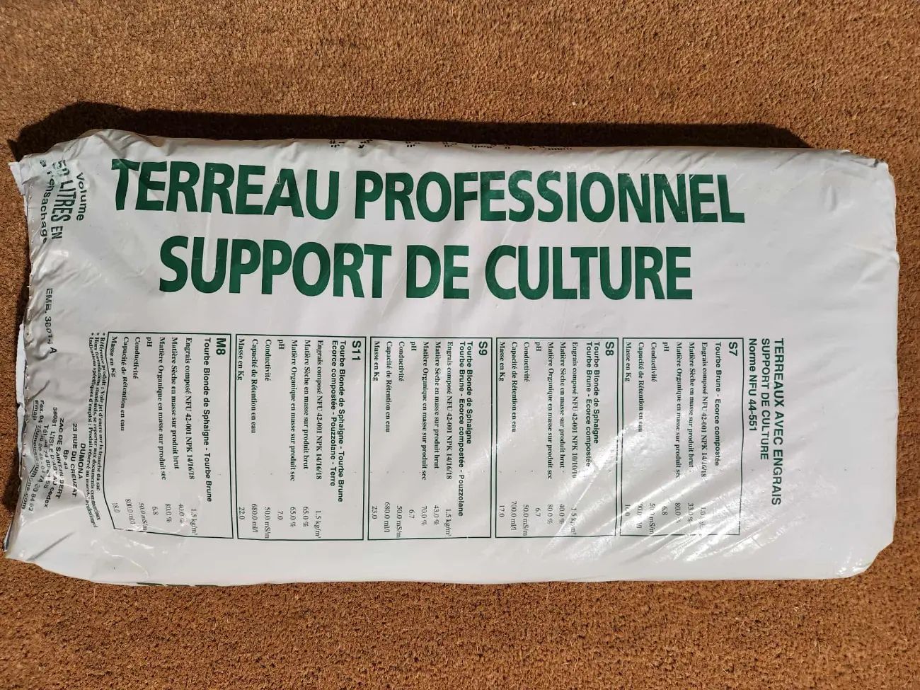 Sac de terreau S11 